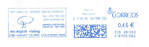 Franqueo digital. Azul. PB700583. 28053. Carta Nacional. 2016-10-31. Impresión patinada.jpg