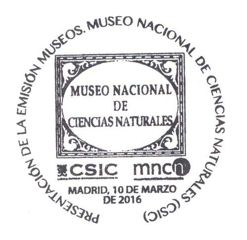 2016-03-10. Museos. Museo Nacional de Ciencias Naturales de Madrid. Presentacion. 2016-11-03. Matasellos. Baja.jpg