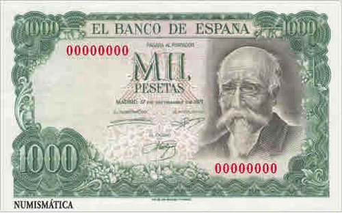 2016-11-08. Numismática. Billete de 1.000 pesetas. Tarjeta prefranqueada. Boceto. Reverso. Baja.jpg