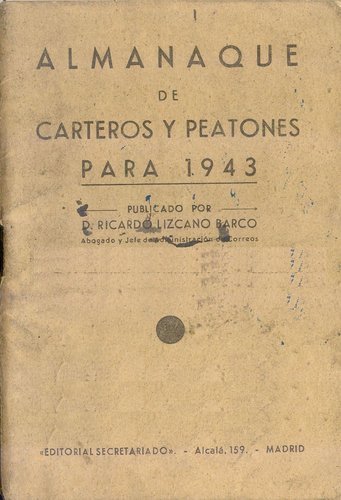 Almanaque de Carteros y Peatones para 1943. Ricardo Lizcano Barco. Baja.jpg
