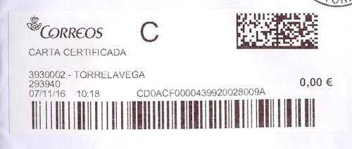Etiqueta termica digital. 3930002 - Torrelavega. 293940. Carta certificada. 0,00. 3.7x9,9. 2016-11-07. 10.18. Baja.jpg