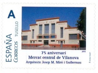 Sello personalizado. Vilanova i la Geltrú. 2016. 75 aniversari Mercat central de Vilanova.jpg