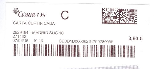 Etiqueta térmica digital. 2829494 - Madrid Suc 10. 271432. Carta certificada. 3,80. 4,1x9,9. 2016-06-07. 19.16.jpg