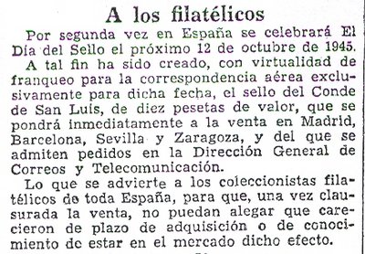 ABC. Madrid. 1945-10-06. Página 16. Día del Sello 1945. Detalle.jpg