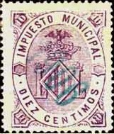 VALENCIA 10 ct habilitado para 1906