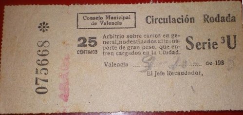 Impuesto circulacion de 1938