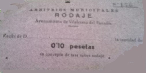 VILAFRANCA, Tasa de rodaje
