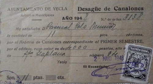 YECLA documento 1948
