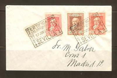 1930 Sevilla-Madrid. Correo certificado. Matasellos certificados Quinta de Goya Sevilla..jpg