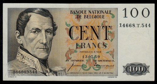 BELGIUM 100 FRANCS 1959 PICK 1.jpg