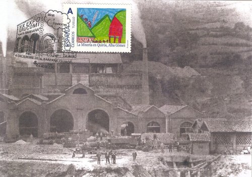 Sello personalizado. Barzana (Quiros). 2016-12-04. XIX Exp. de Coleccionismo del Grucomi. Santa Barbara 2016. Tarjeta postal. Anverso. Baja.jpg