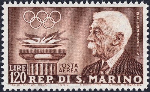 1959_San Marino_Pierre de Coubertin.jpg