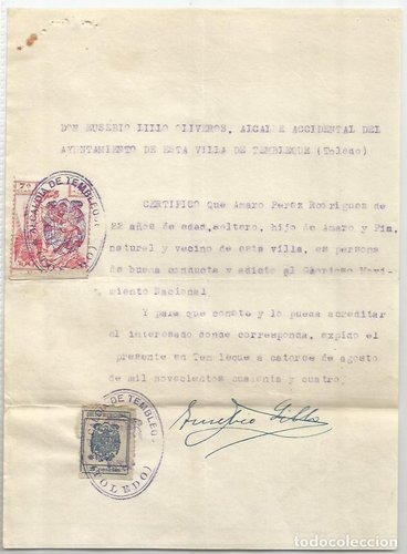 TEMBLEQUE documento 1944