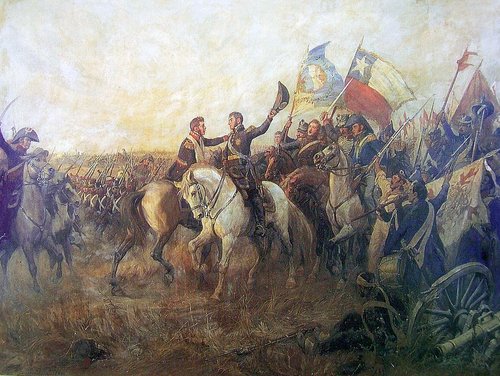 El Abrazo de Maipú, obra de Pedro Subercaseaux