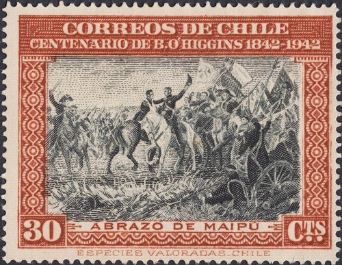 Chile_O´Higgins_1945_Abrazo de Maipú.jpg