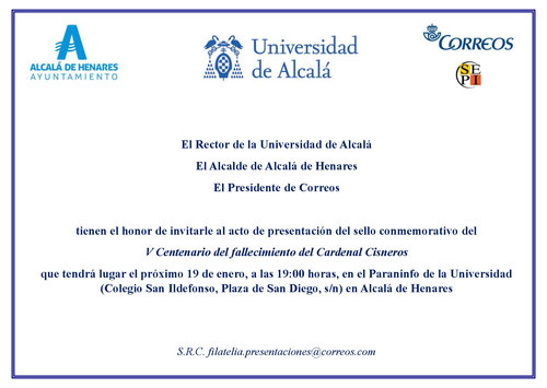2017-01-19. Efemérides. V Centenario fallecimiento Cardenal Cisneros. Presentación. 2017-01-19.jpg