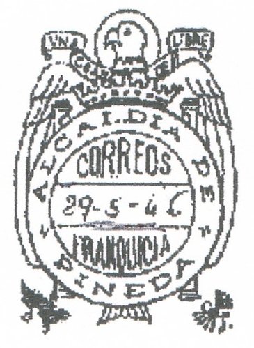 PINEDA de MAR, usada en postguerra (1946)