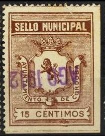 CORDOBA 15 cts castaño claro 1912
