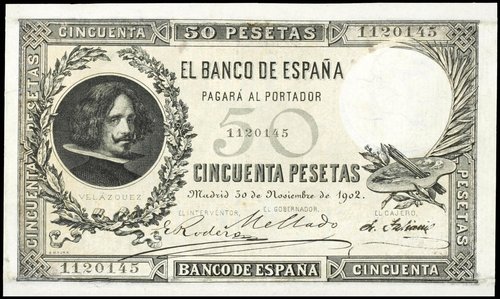 1939_España_Velázquez_La fragua de Vulcano_1902_Reverso de billete Bartolomé Maura_.jpg