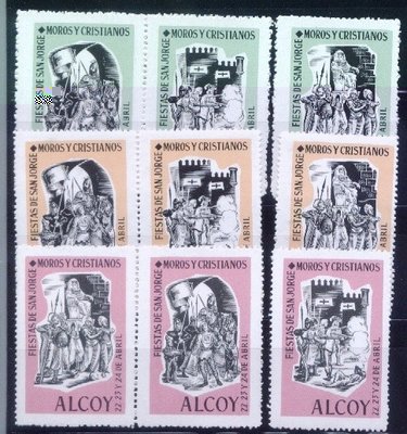 9 viñetas moros y cristianos completas 3 series.JPG
