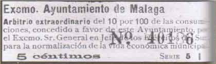 Arbitrio Consumos 5 cts numero