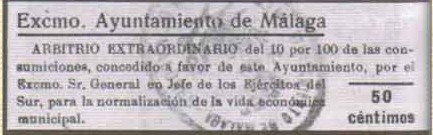 Arbitrio consumos 50 cts