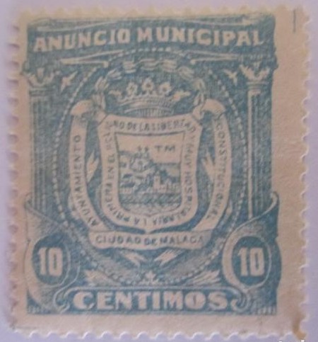 MALAGA 10 cts azul Anuncios