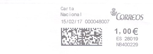 Franqueo digital. Azul. NB400229. 28019. Carta Nacional. 2017-02-17. Tinta negra.jpg