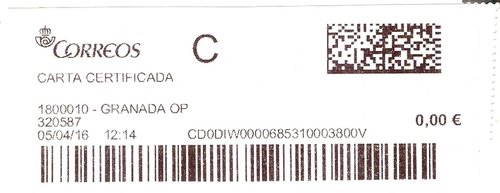 Etiqueta termica digital. 1800010 - Granada OP. 320587. Carta certificada. 0,00. 3,7x10. 2016-04-05. 12.14.jpg
