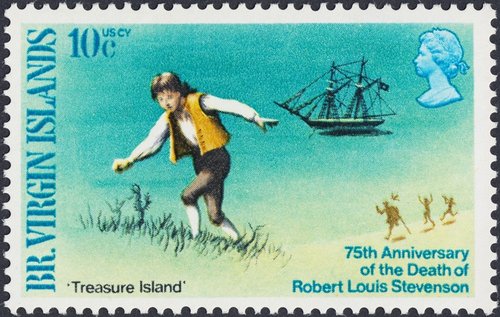 1969_Virgin Islands_75 Anivers. muerte Steveson_La isla del tesoro_10c.jpg