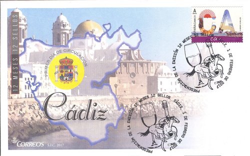 2017-02-01. 12 meses, 12 sellos. Cádiz. Presentación. 2017-02-01. Sobre matasellado. Baja.jpg