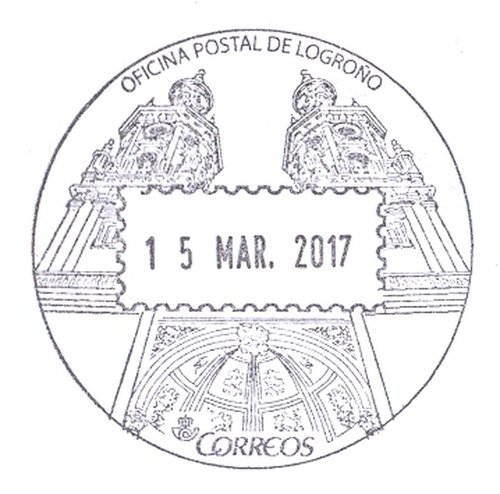 Matasellos turístico. Oficina postal de Logroño. 2017-03-15. Baja.jpg