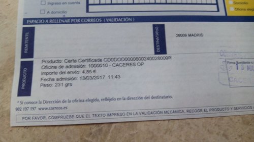 Etiqueta térmica digital. 1000010 - Caceres OP. 301704. Carta certificada. 0,00. 3,6x10. 2017-03-13. 11.43. Resguardo. Baja.jpg