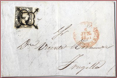 1851, Junio 6, Caceres a Trujillo, Baeza rojo