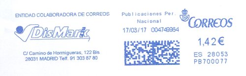 Franqueo digital. Azul. PB700077. 28053. Publicaciones Per. Nacional. 2017-03-17.jpg