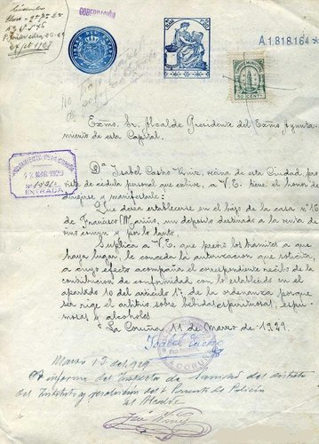 CORUÑA Documento con el 50 ct verde