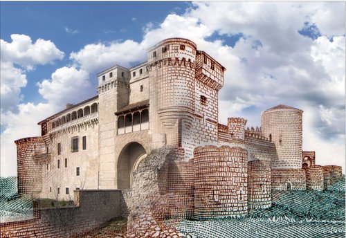 2017-04-21. Europa. Castillos. Castillo de Cuellar. Segovia. Tarjeta prefranqueada. Reverso. Boceto.jpg