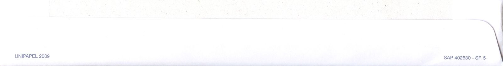 Sobre Servicio Filatelico. SAP 402630 - SF. 5. Unipapel 2009. Sobre 36x26. Reverso. Datos. 2017-04-06. Emisiones 2017-1. Baja.jpg