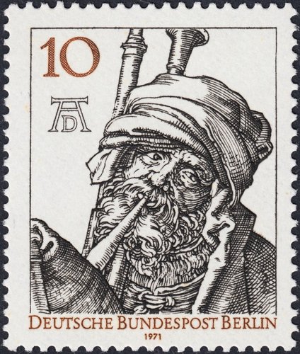 1971_Alemania_El gaitero, Albrecht Dürer, 500 Aniversario.jpg