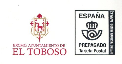 Tarjeta prefranqueada. El Toboso. 2014-04. Tarifa C. Anverso. Detalle. Baja.jpg