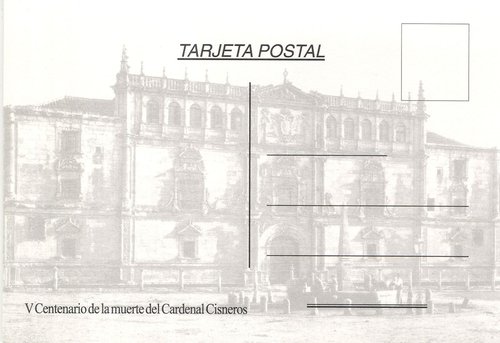 Alcalá de Henares. 2017-01-17 al 29. 2016. XXV EXFILAL. Tarjeta postal. Reverso. Baja.jpg