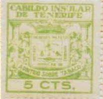 TENERIFE 5 cts verde claro tamaño grande