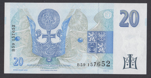 CZECH REPUBLIC 20 Korun 1994 UNC P10b_.jpg
