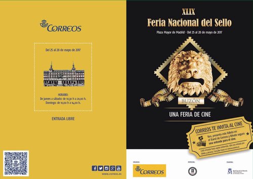 Madrid. 2017-05-25 al 28. 49 Feria Nacional del Sello. Folleto Correos. Exterior. Baja.jpg