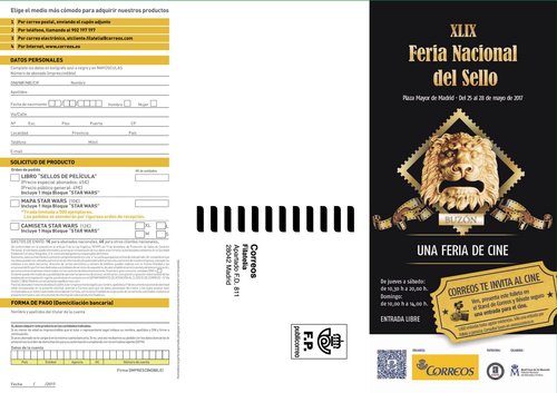 Madrid. 2017-05-25 al 28. 49 Feria Nacional del Sello. Folleto para buzonear. Exterior. Baja.jpg