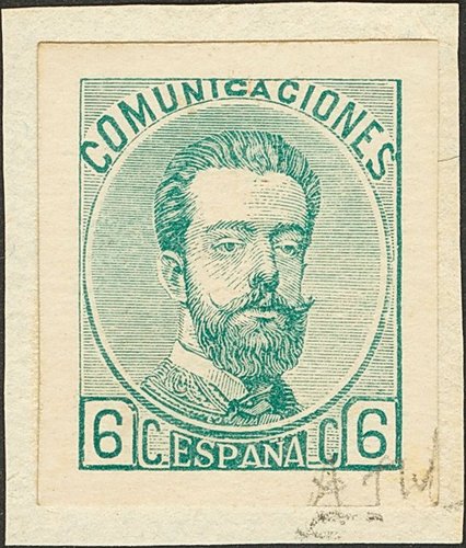 119P. 1872. 6 cts verde. PRUEBA DE PUNZON, con la firma del grabador. MAGNIFICA Y MUY RARA. (Gálvez 733.jpg