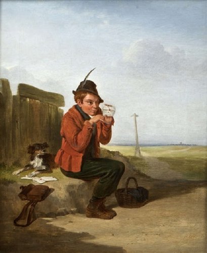 Richard Staunton Cahill (c.1827-1904) A Mischievous Postman Oil on canvas.jpg