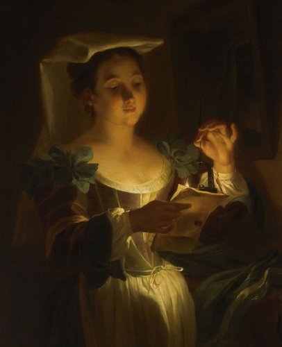 Jean Raoux, Jeune fille de Frascati lisant à la lueur d'une lampe, 1717-19.jpg