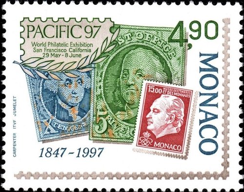 1997_Mónaco_Anniversary of the First United States Stamps.jpg
