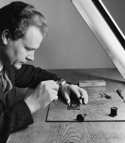 Arne Wallhorn en su estudio, en 1960